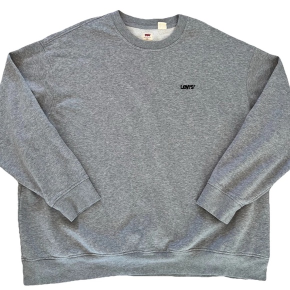 Levi’s Relaxed Fit Crewneck Sweatshirt Mens 3XL Gray Grey Long Sleeve - Picture 1 of 7